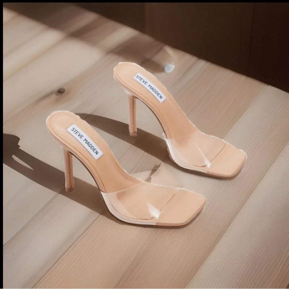 STEVE MADDEN Signal Clear Peep Toe Stiletto Heels Sexy Women’s Sz 8.5 NIB